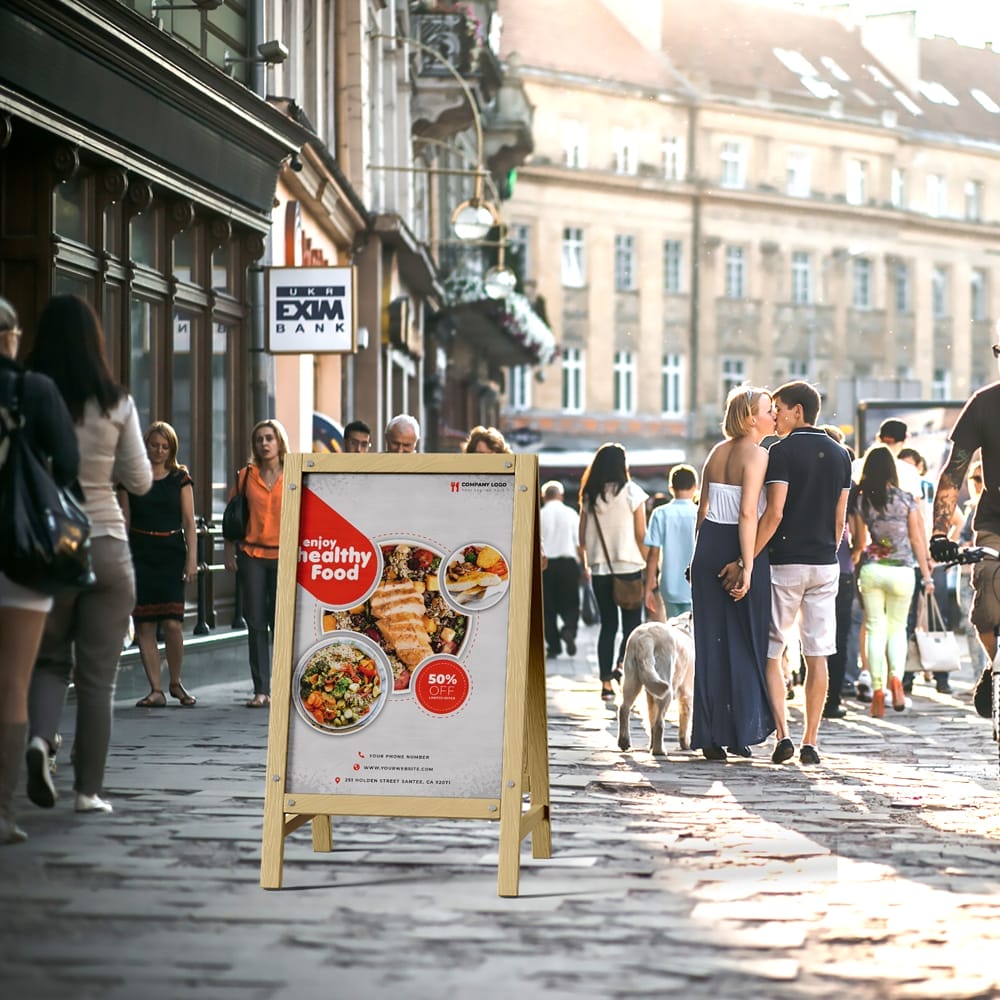 Free Sandwich Banner Stand Mockup Template PSD 1 Free Sandwich Banner Stand Mockup Template PSD