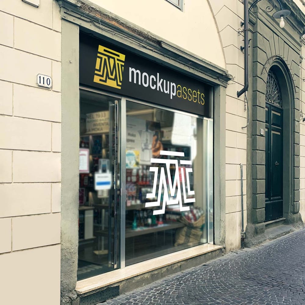 Free Sign and Window Storefront Mockup PSD 1 Free Sign and Window Storefront Mockup PSD