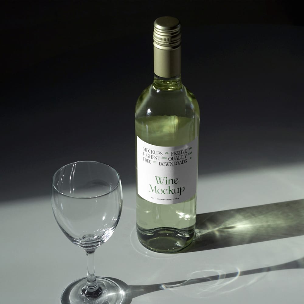 Free Wine Label Mockup PSD 1 Free Wine Label Mockup PSD