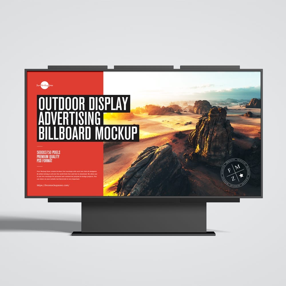Outdoor Display Advertising Billboard Mockup PSD 1 Outdoor Display Advertising Billboard Mockup PSD