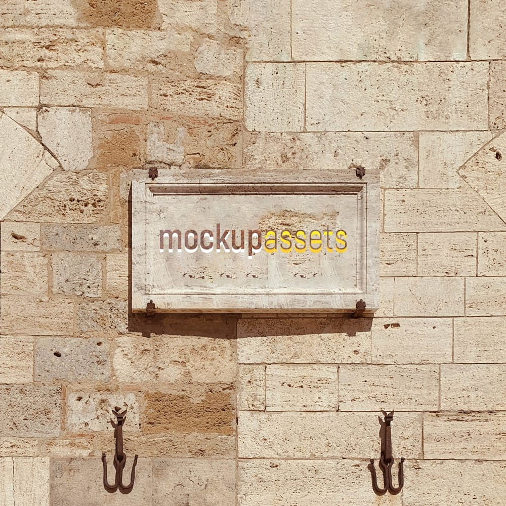 Stone Rusty 3D Sign Mockup PSD 1 Stone Rusty 3D Sign Mockup PSD