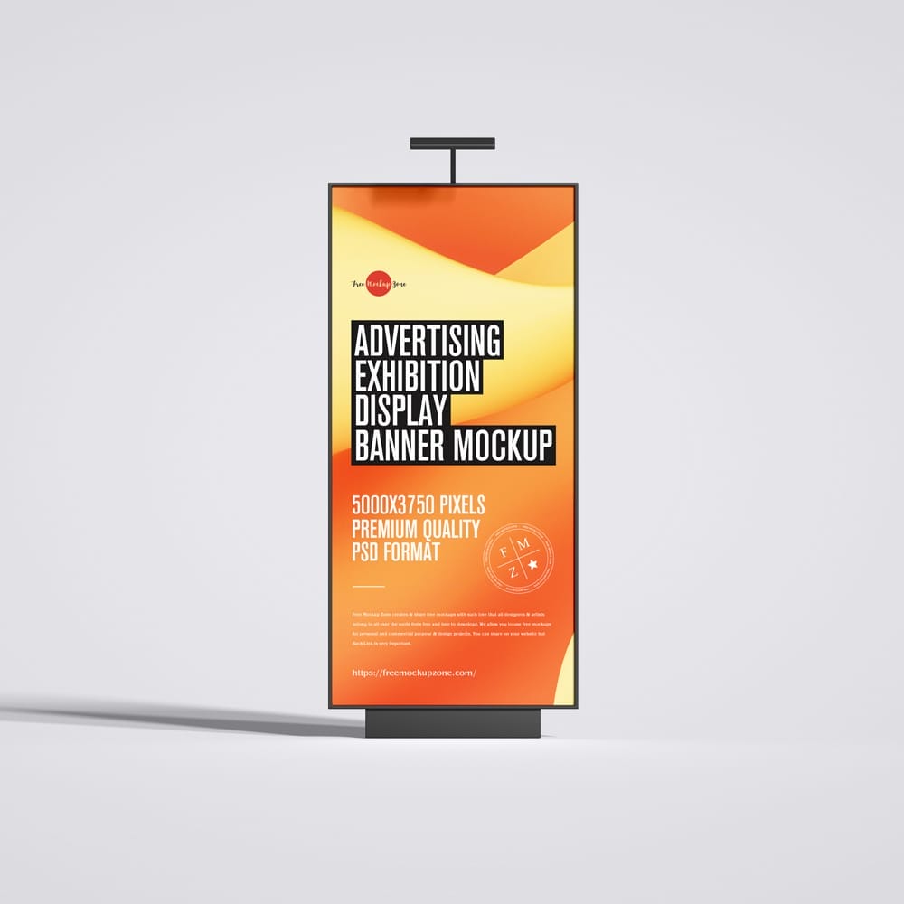 Free Advertising Exhibition Display Banner Mockup PSD 1 Free Advertising Exhibition Display Banner Mockup PSD
