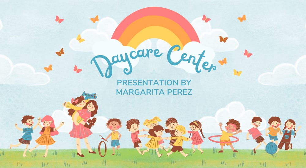 Jaw-Dropping Canva Slide Templates 6 Colorful Daycare Center Presentation Template