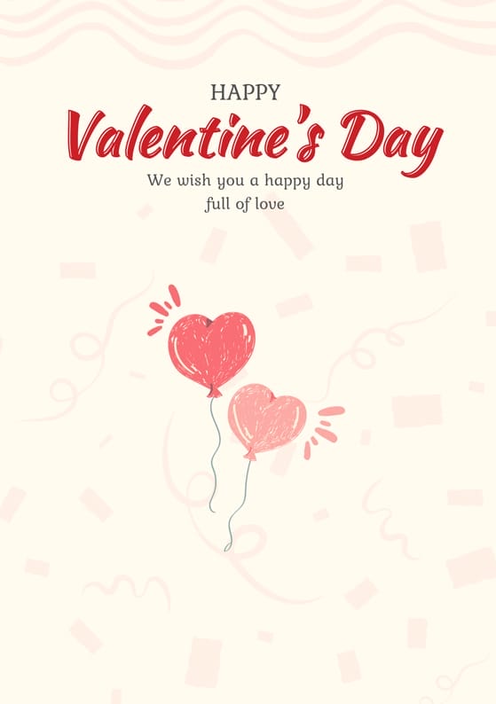 25+ Stunning Canva Poster Templates to Elevate Your Marketing 8 Cute Heart Balloon Illustration Valentines Day Poster