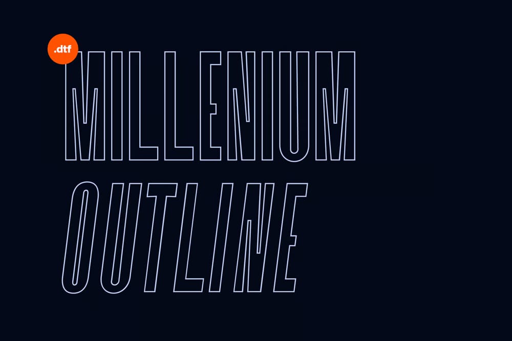 50+ Best Free Outline Fonts to Enhance Your Design Projects 6 DTF Millenium Outline