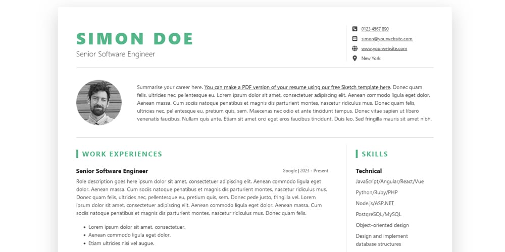Discover the Top Bootstrap Resume Templates 23 DevResume