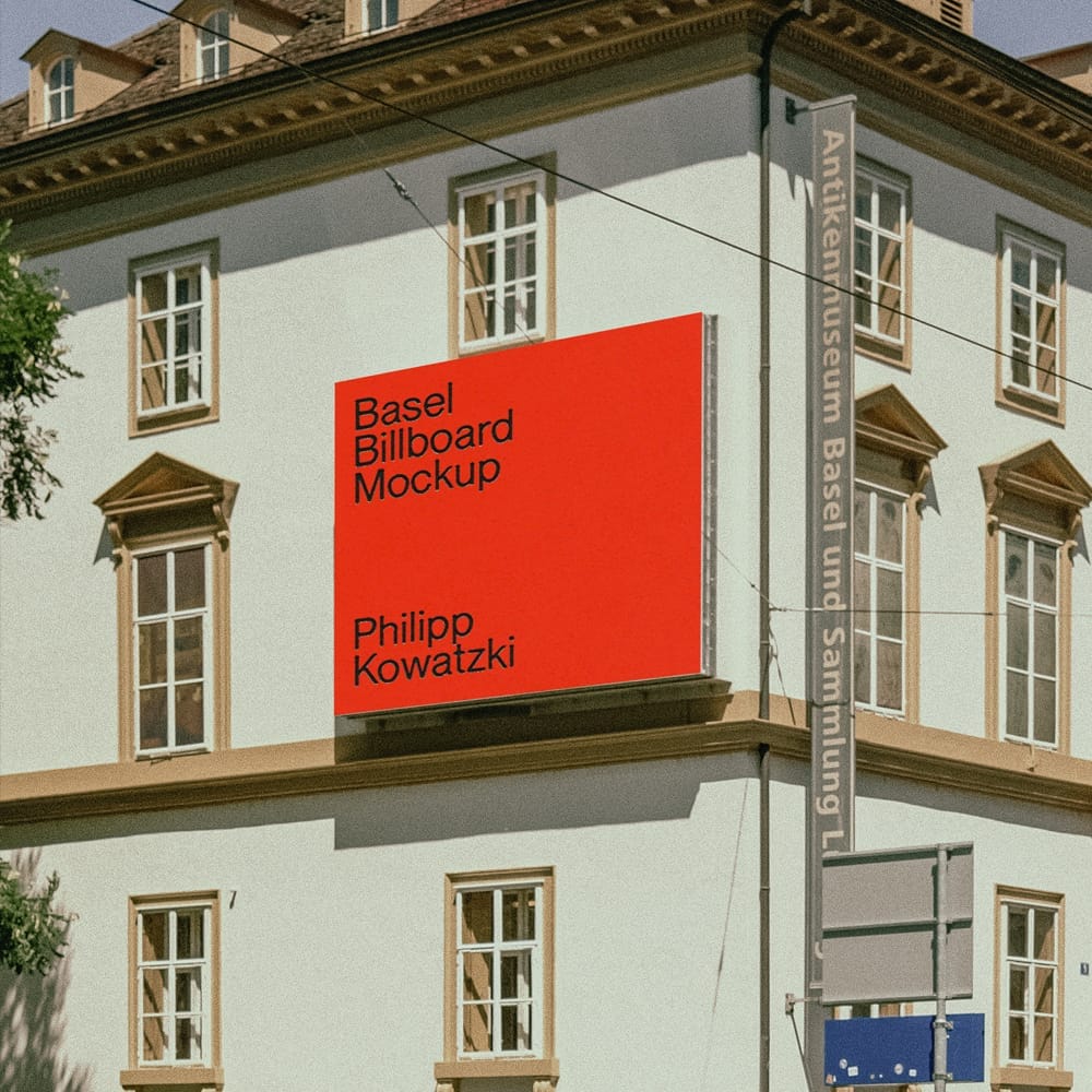 Free Basel Urban Street Billboard Mockup PSD 1 Free Basel Urban Street Billboard Mockup PSD