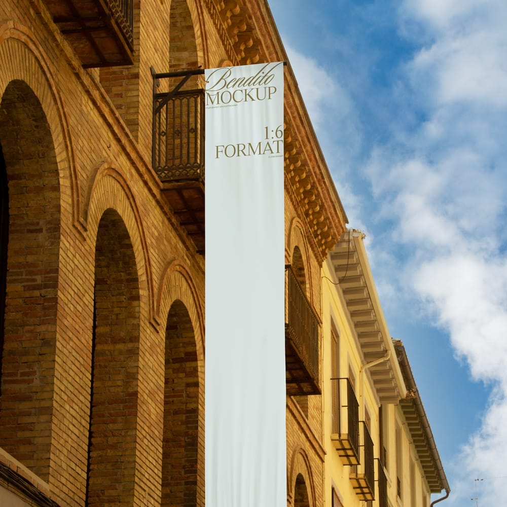 Free Flying Banner Mockup PSD 1 Free Flying Banner Mockup PSD