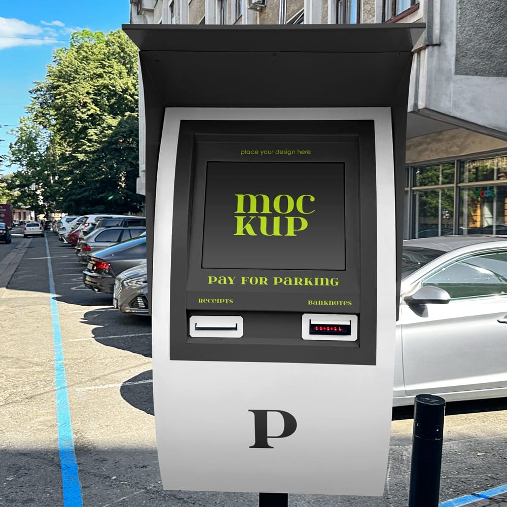 Free Pay for Parking Station Mockup PSD 1 Free Pay for Parking Station Mockup PSD