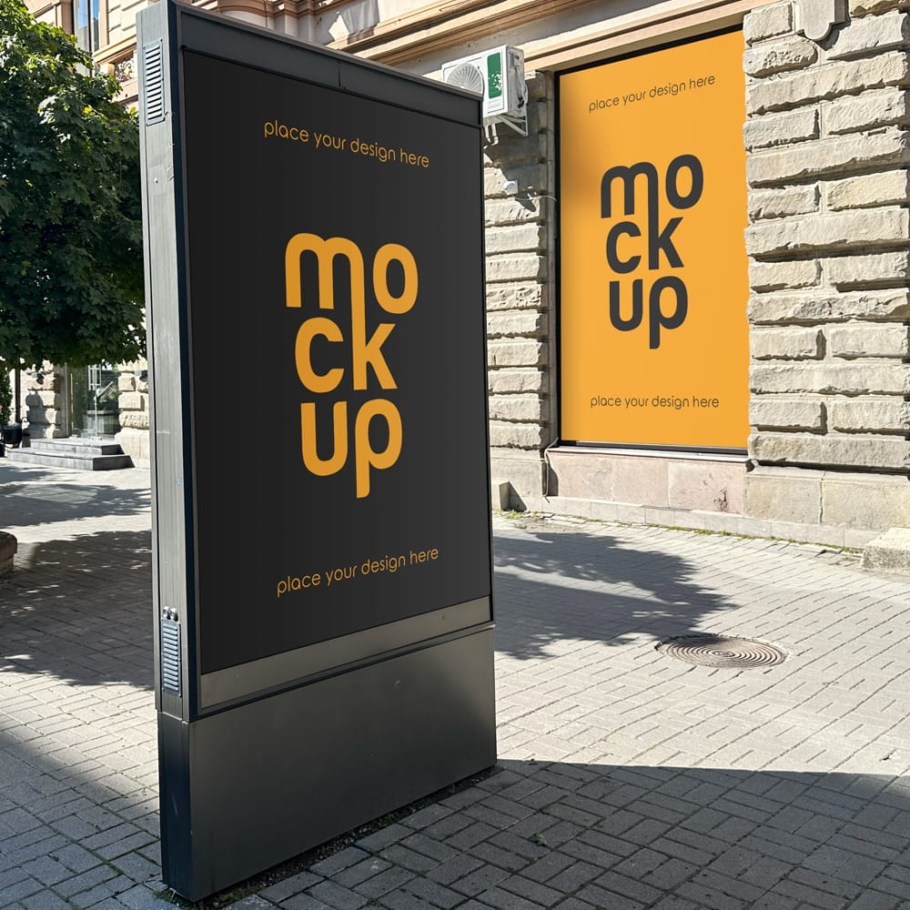 Free Street City Light Poster Mockup PSD 1 Free Street City Light Poster Mockup PSD