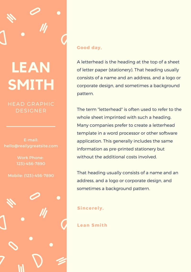 Top Professional Canva Letterhead Templates 8 Graphic Design Letterhead Template