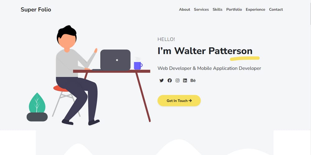 Discover the Top Bootstrap Resume Templates 33 Super Folio