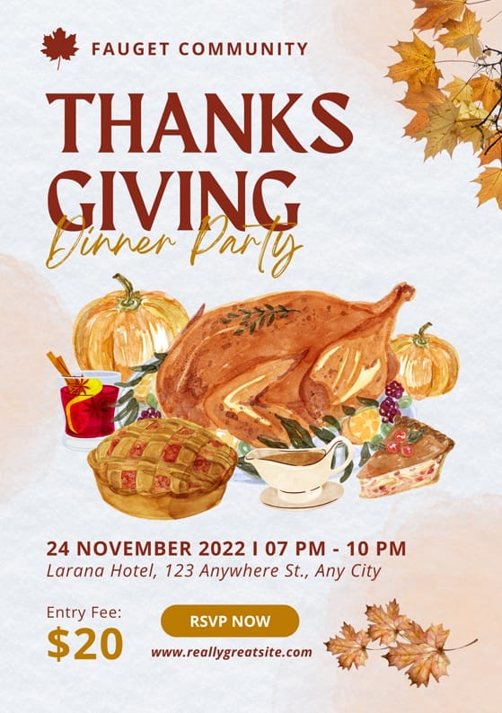 25+ Stunning Canva Poster Templates to Elevate Your Marketing 17 Thanksgiving Dinner Party Announcement Poster