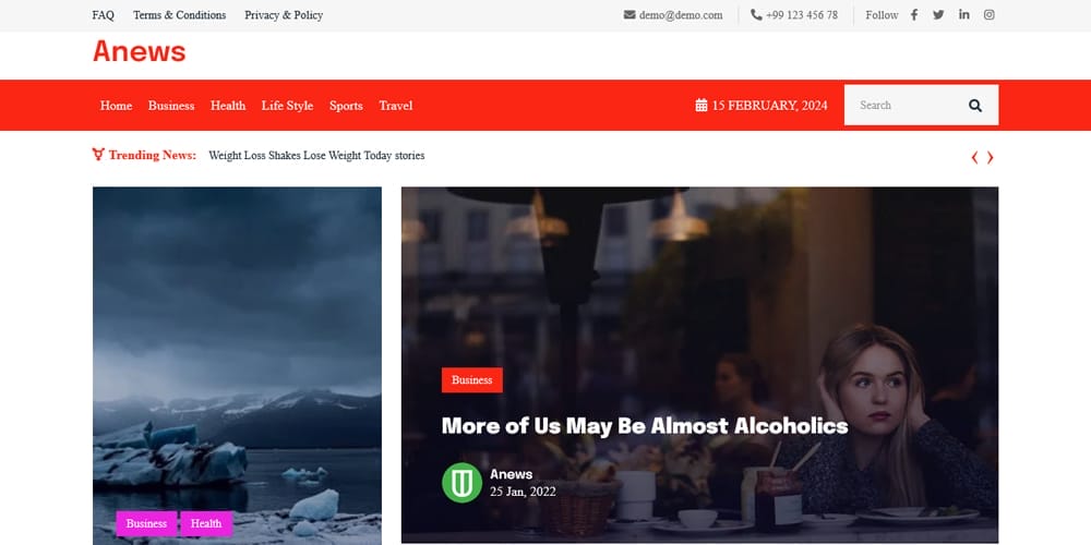 Stunning Elementor Magazine Templates for Eye-Catching Layouts 12 Anews