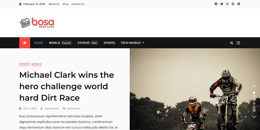 Stunning Elementor Magazine Templates for Eye-Catching Layouts 11 Bosa News Blog