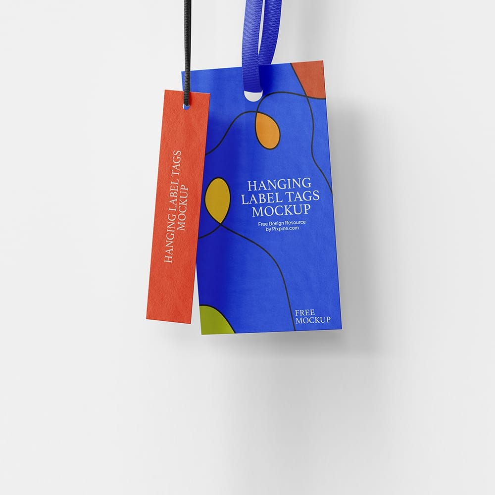 Free Hanging Two Label Tags Mockup PSD 1 Free Hanging Two Label Tags Mockup PSD