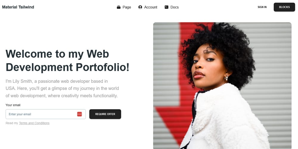 Top Free Tailwind Portfolio Templates to Showcase Your Work 1 Free NextJS Tailwind Portfolio Template