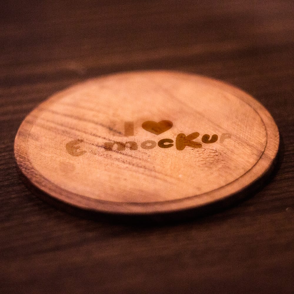 Free Wooden Coaster Mockup PSD 1 Free Wooden Coaster Mockup PSD