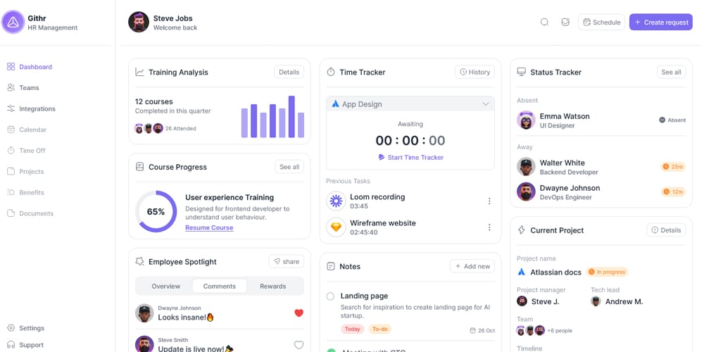 20 + Top Free Tailwind Admin Templates for Effortless Web Development 18 Githr Dashboard UI