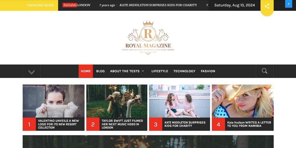 Stunning Elementor Magazine Templates for Eye-Catching Layouts 25 Royal Magazine