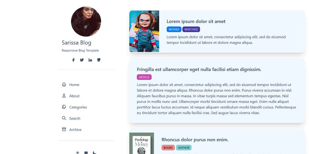 Top Free Tailwind Portfolio Templates to Showcase Your Work 8 Sarissa Personel Blog Template