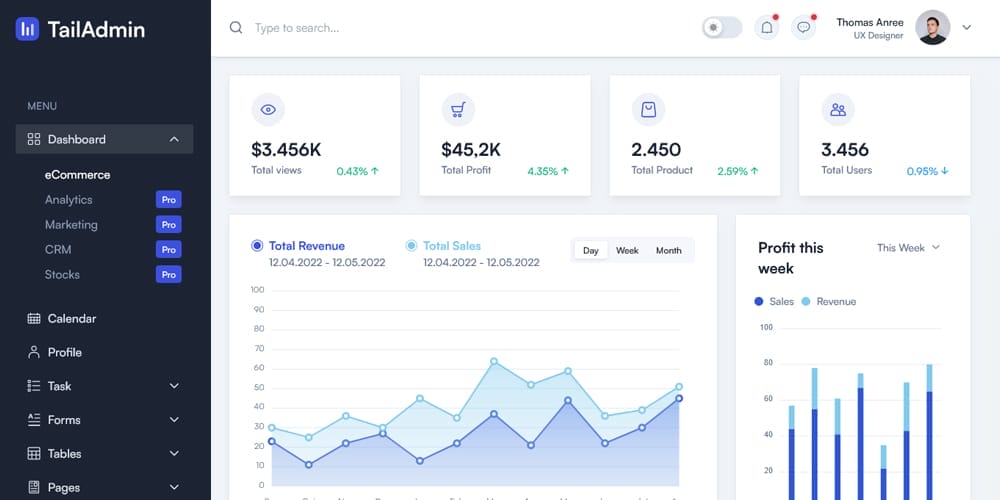 20 + Top Free Tailwind Admin Templates for Effortless Web Development 1 Tailadmin