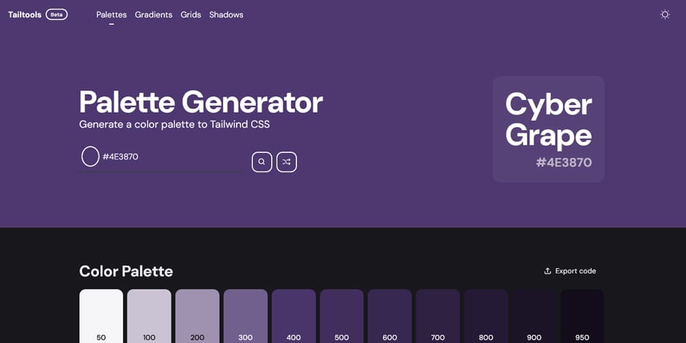 Effortless Design Choices: Exploring Tailwind Color Generators 16 Tailwind CSS Palette Generator