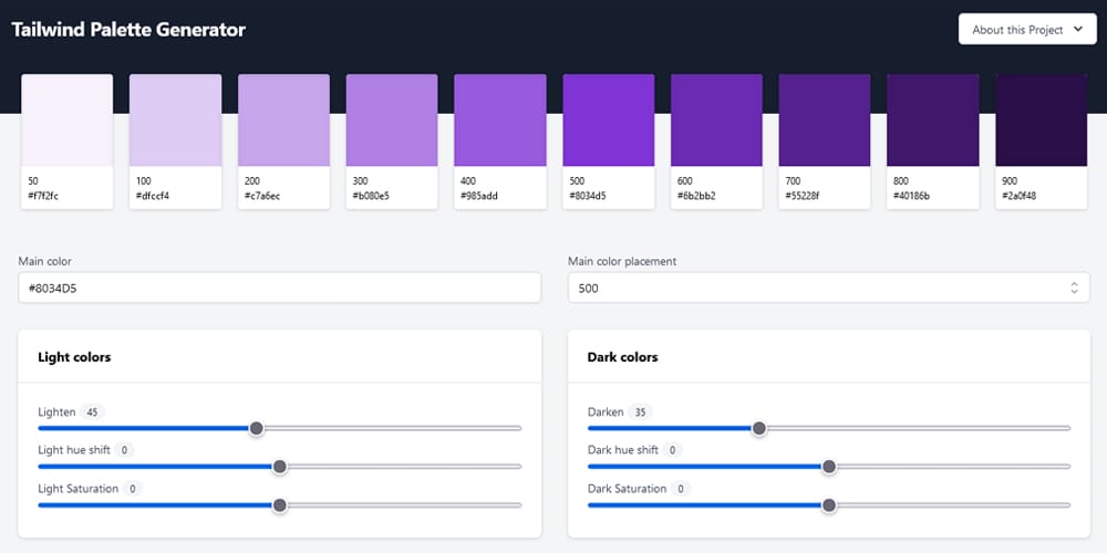 Effortless Design Choices: Exploring Tailwind Color Generators 20 Tailwind Palette Generator