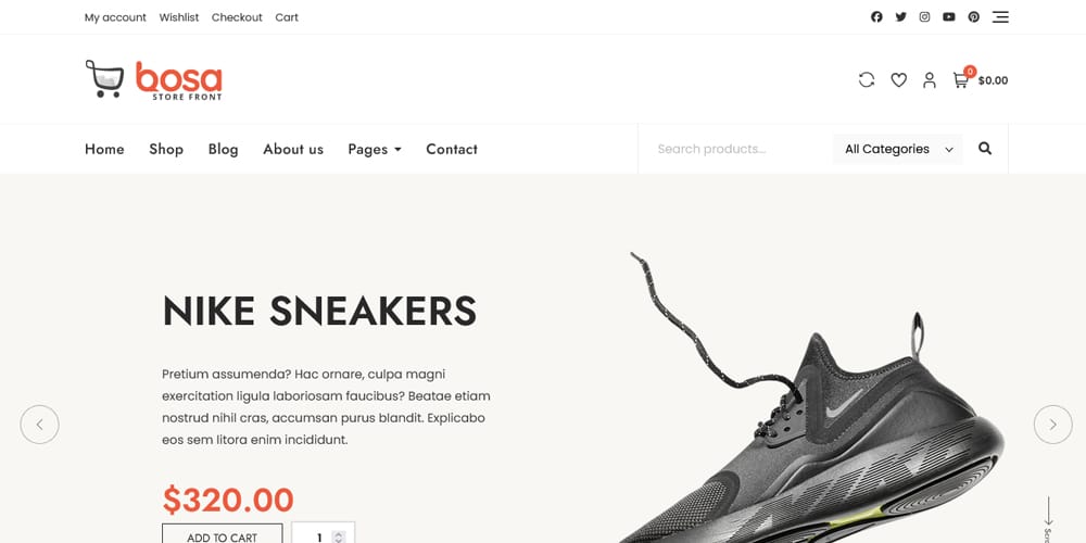 The Ultimate Collection of Free Elementor WooCommerce Templates 40 Bosa Storefront