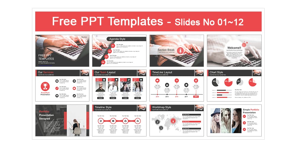 Stunning Free Design Templates for Powerpoint Presentations 36 Computer Business Using Laptop PowerPoint Template