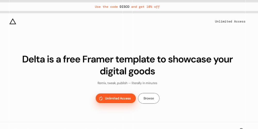 Ultimate Collection of Framer Free Templates 14 Delta