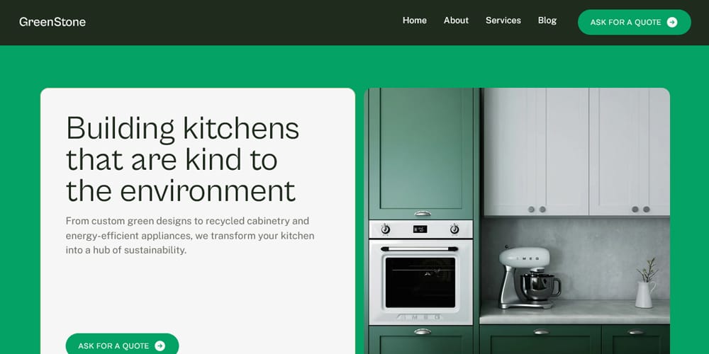 Ultimate Collection of Framer Free Templates 48 GreenStone