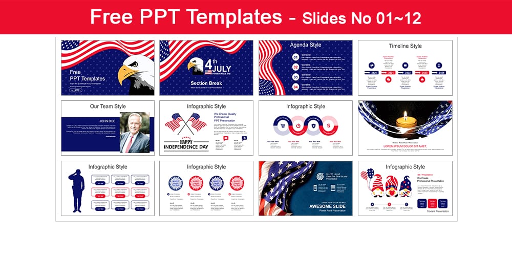 Stunning Free Design Templates for Powerpoint Presentations 4 Happy Independence Day PowerPoint Templates