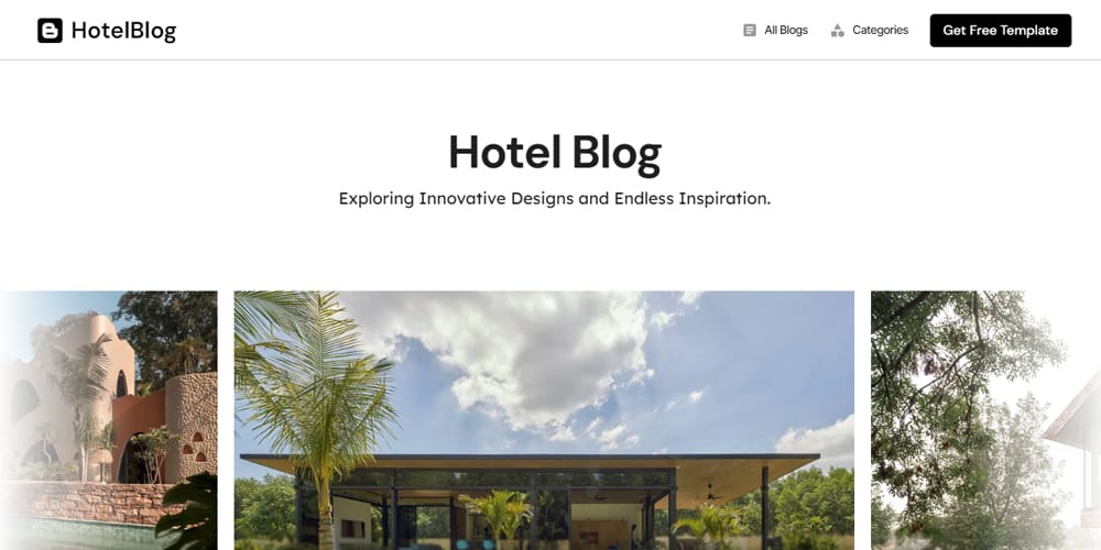 Ultimate Collection of Framer Free Templates 6 HotelBlog