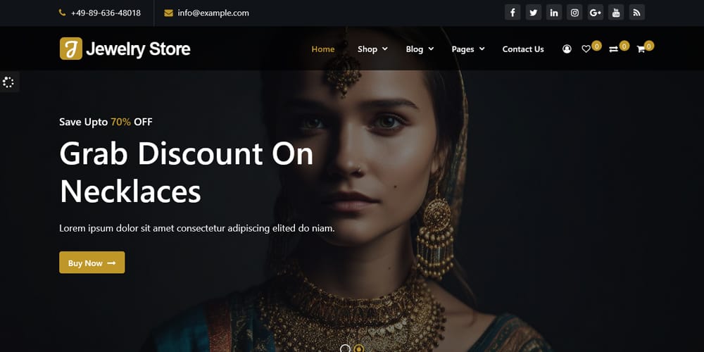 The Ultimate Collection of Free Elementor WooCommerce Templates 21 Jewelry Store