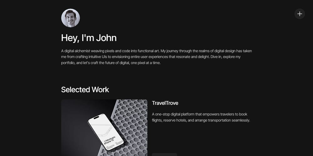 Ultimate Collection of Framer Free Templates 27 John Personal Portfolio Template