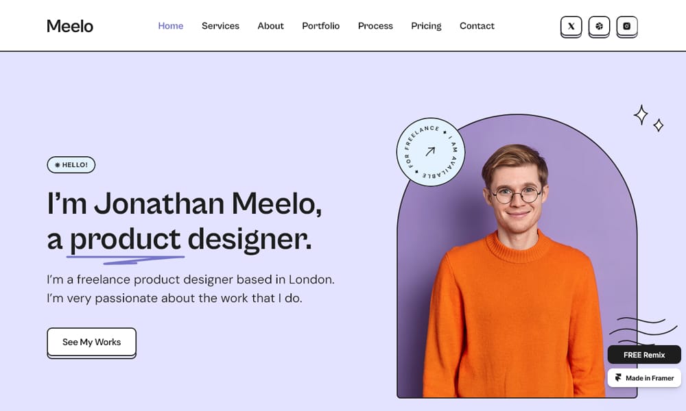 Craft Your Perfect Portfolio with These Free Framer Templates 12 Meelo