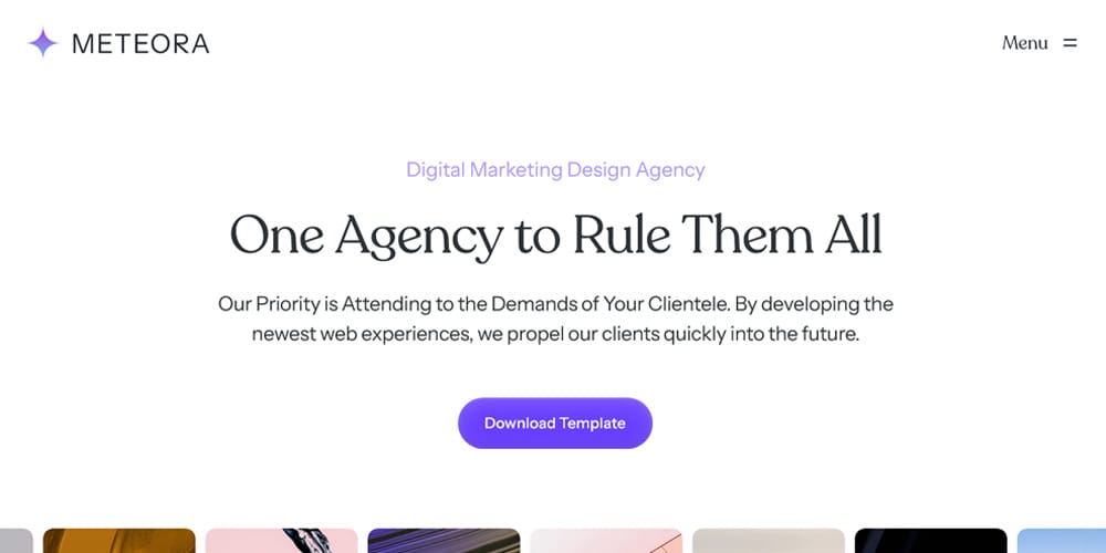 Ultimate Collection of Framer Free Templates 5 Meteora Agency Web Template