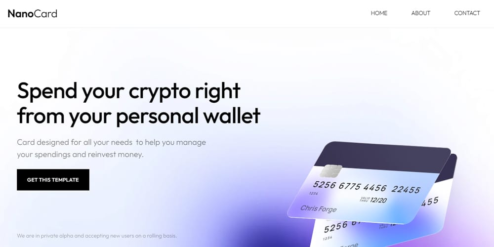 Ultimate Collection of Framer Free Templates 59 Nanocard