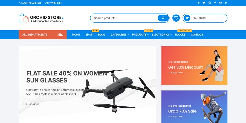 The Ultimate Collection of Free Elementor WooCommerce Templates 12 Orchid Store