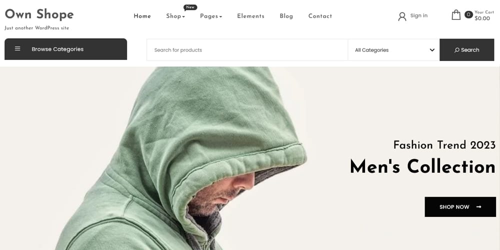 The Ultimate Collection of Free Elementor WooCommerce Templates 9 Own Shope