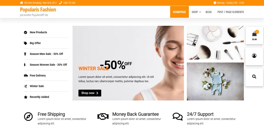 The Ultimate Collection of Free Elementor WooCommerce Templates 10 Popularis Fashion