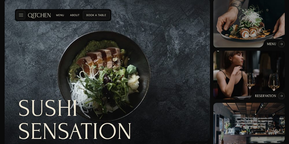 Ultimate Collection of Framer Free Templates 45 Qitchen