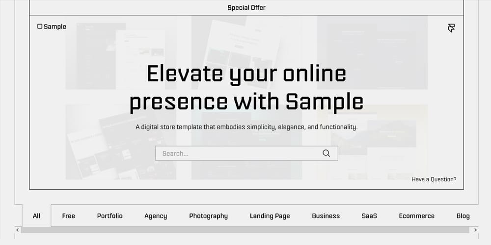 Ultimate Collection of Framer Free Templates 18 Sample