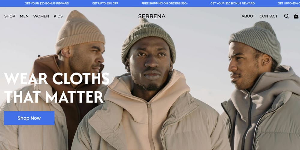 Ultimate Collection of Framer Free Templates 12 Serrena Ecommerce Template