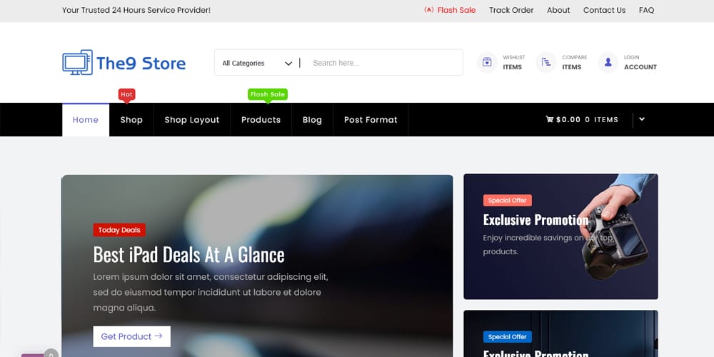 The Ultimate Collection of Free Elementor WooCommerce Templates 47 The9 Store
