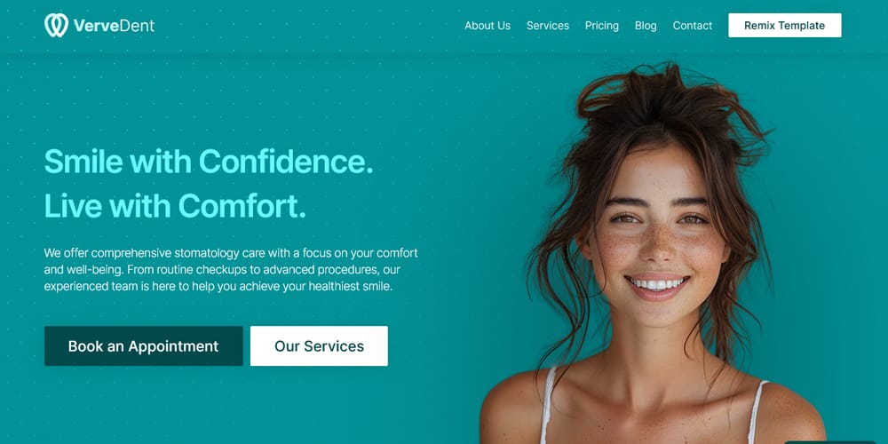 Ultimate Collection of Framer Free Templates 23 VerveDent