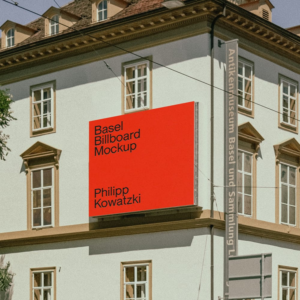 Free Basel Urban Street Billboard Mockup PSD 1 Free Basel Urban Street Billboard Mockup PSD