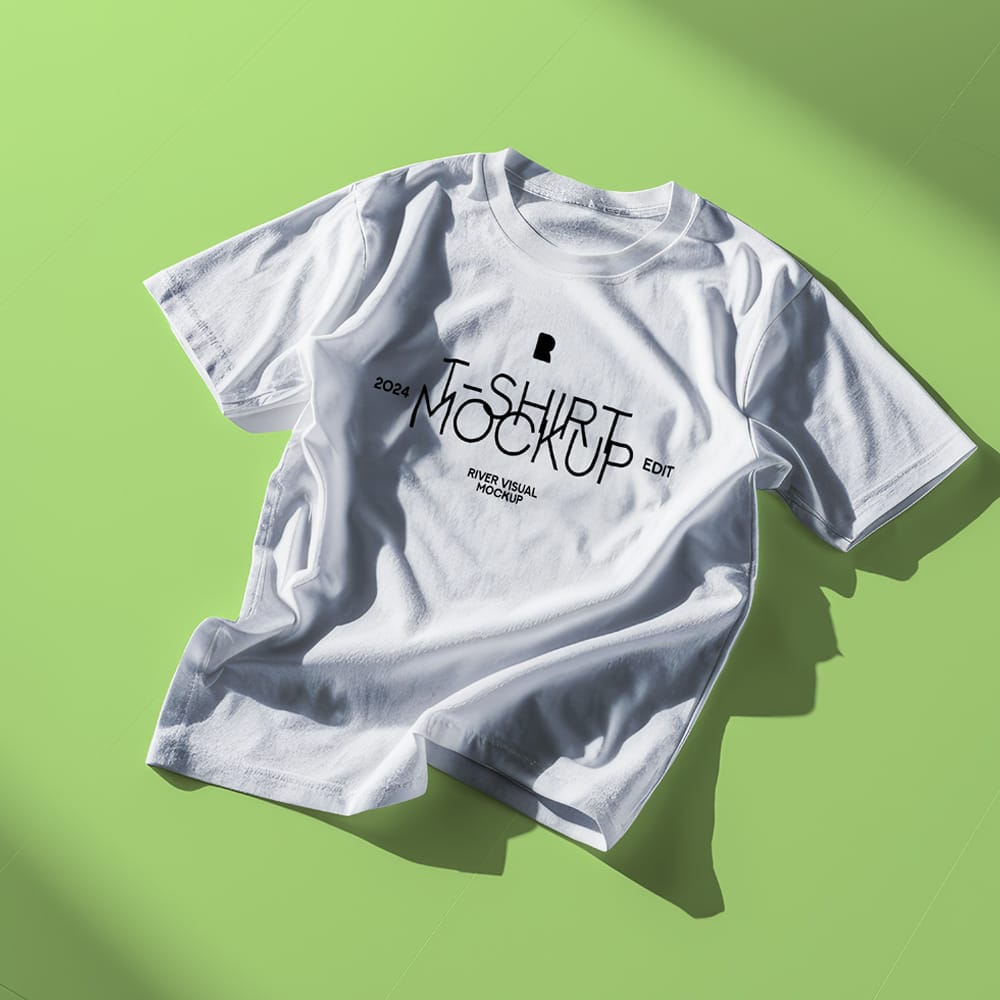 Free T-Shirt on the Floor Mockup PSD 1 Free T- Shirt on the Floor Mockup PSD