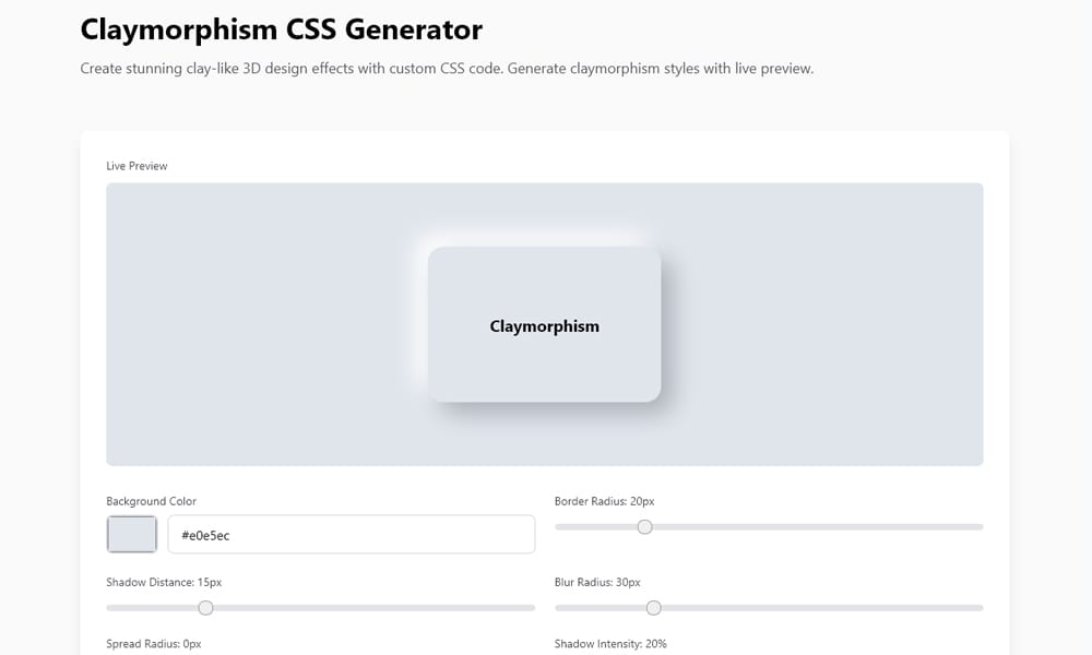 Must-Try Claymorphism Generator Tools for Stunning Designs 7 Tools Network Claymorphism Generator